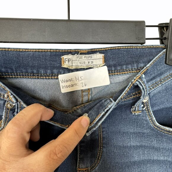 Free People Womens Blue Denim Skinny Sexy Stretchy Casual Jeans Size 28‎ - Picture 4 of 6